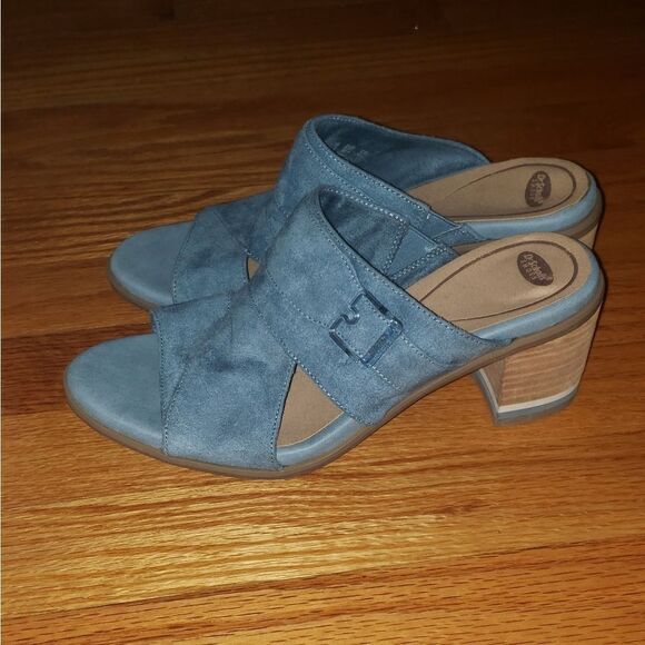 Dr Scholls blue textile heels - Picture 3 of 8